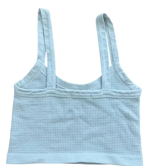 White Ribboned Crop Top / Tank Top - Super Stretchy Size Small - Picture 2 of 4